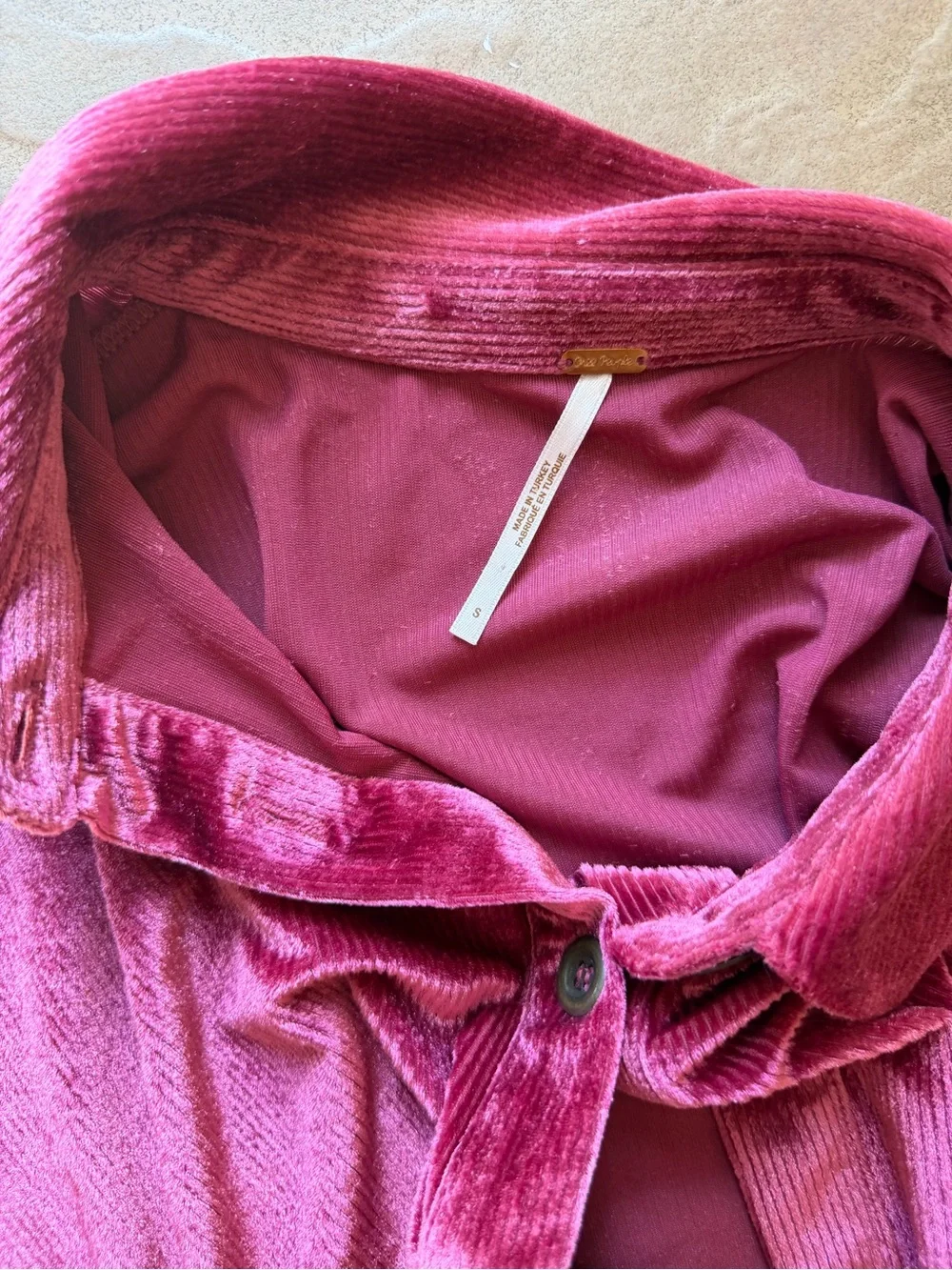 Free People Velvet Corduroy Matching Set Berry Pink Size Small